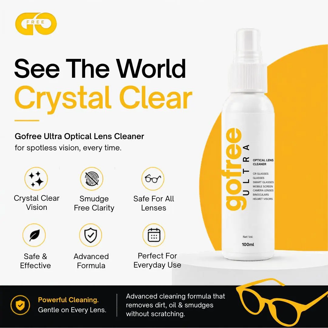 Lens Cleaner Spray Solution in India: Keep Your Vision Crystal Clear with GoFree Ultra Cleaning Solution