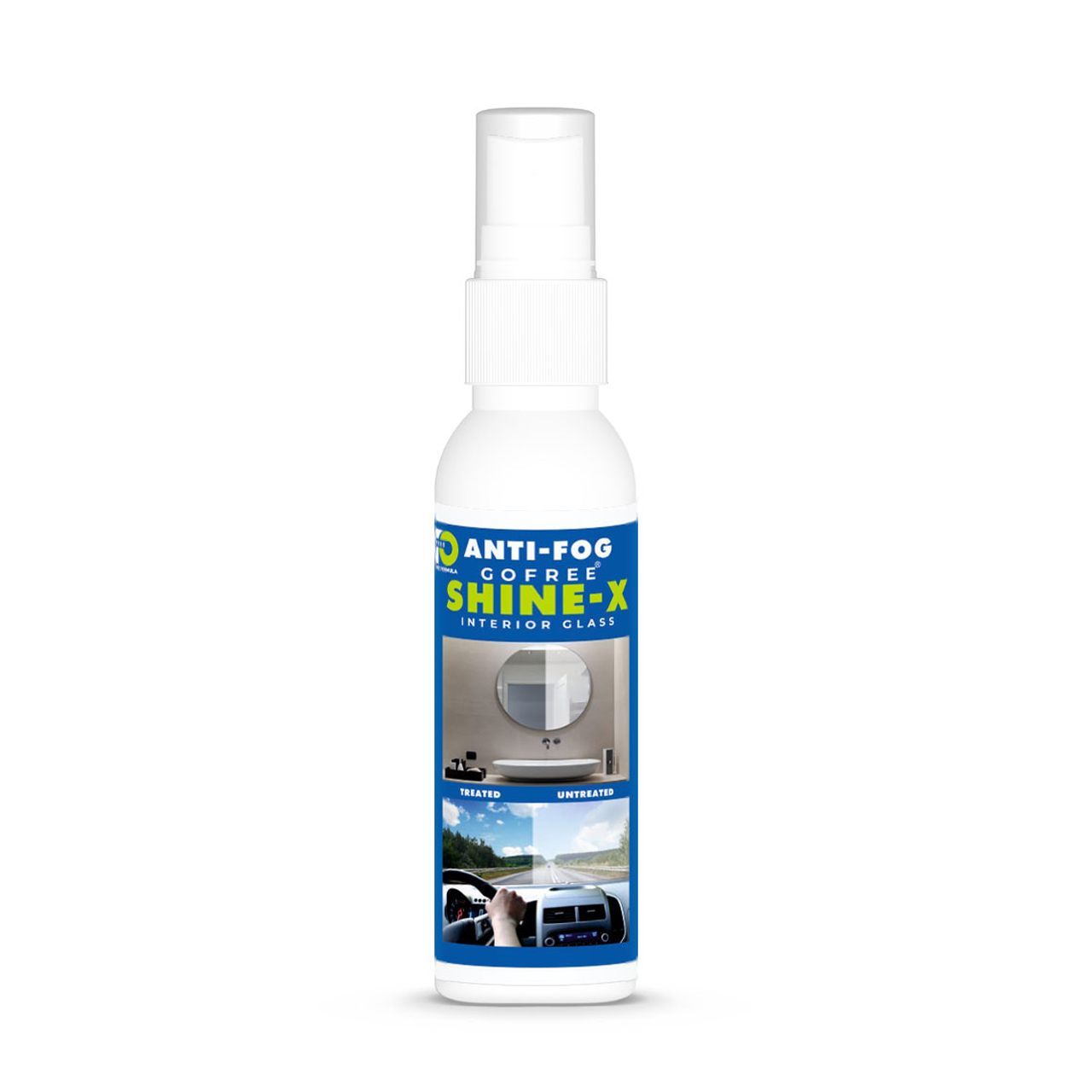 GOFREE Shine - X Anti-Fog Spray for Car Interior Glass and Bathroom Mirror - Try a Tester for free pay only 50 for shipping