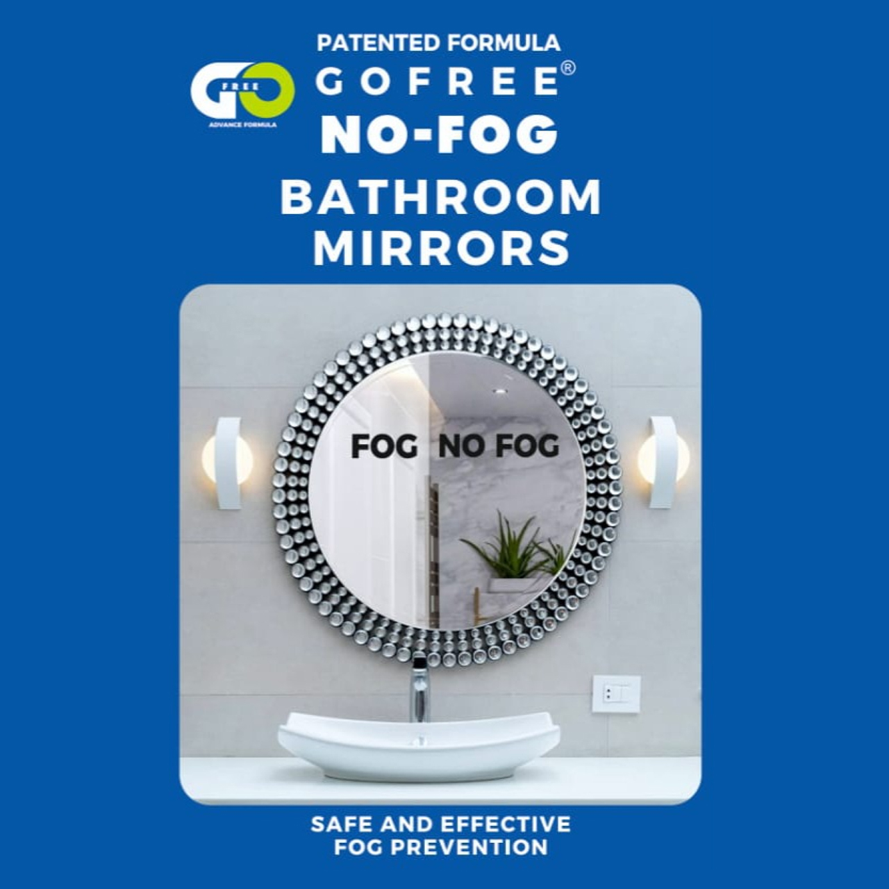 GOFREE NO-FOG BATHROOM MIRROR