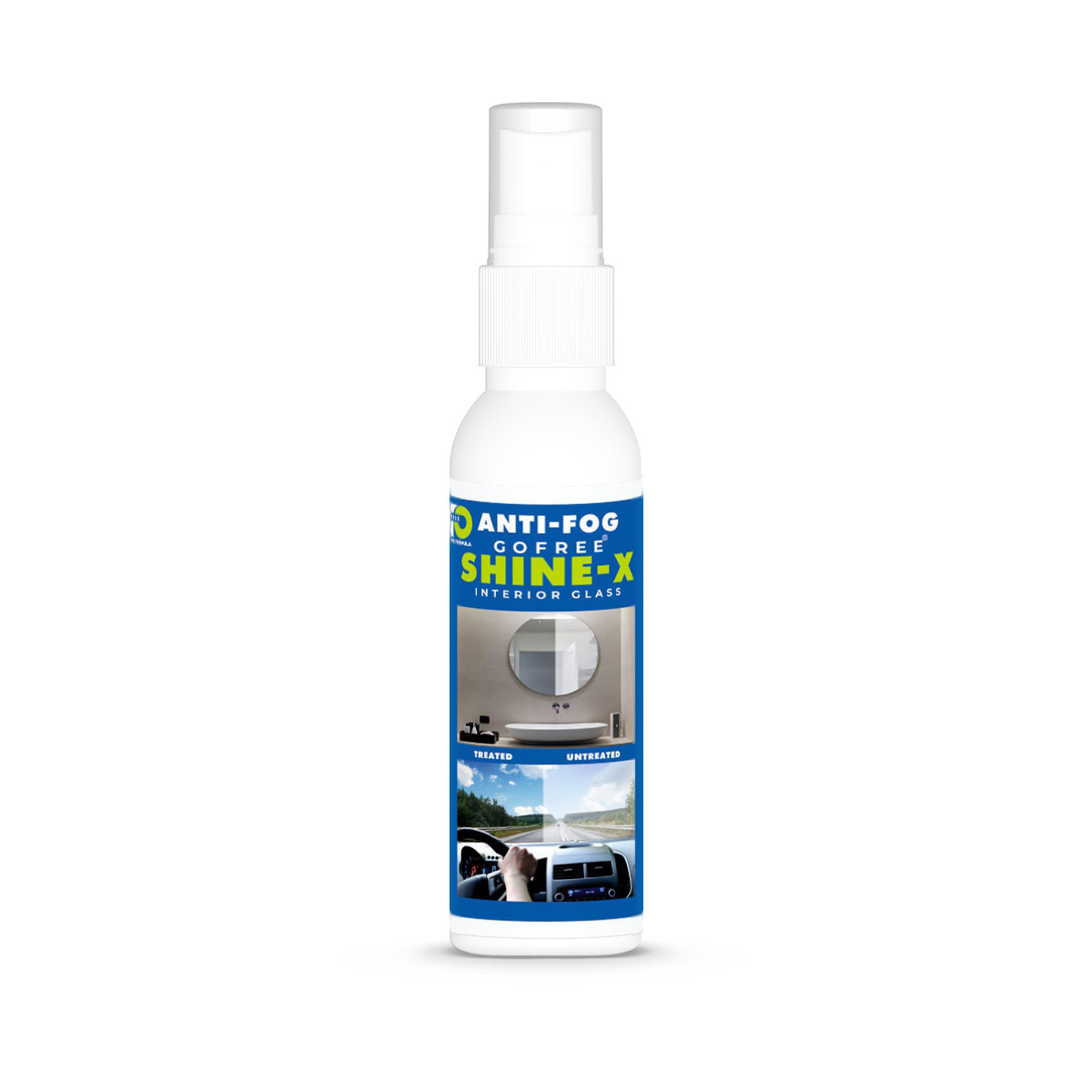GOFREE Shine - X Anti Fog Spray for Car Interior Glass & Bathroom Mirror Single Pack of 2  (100ML+100ML)