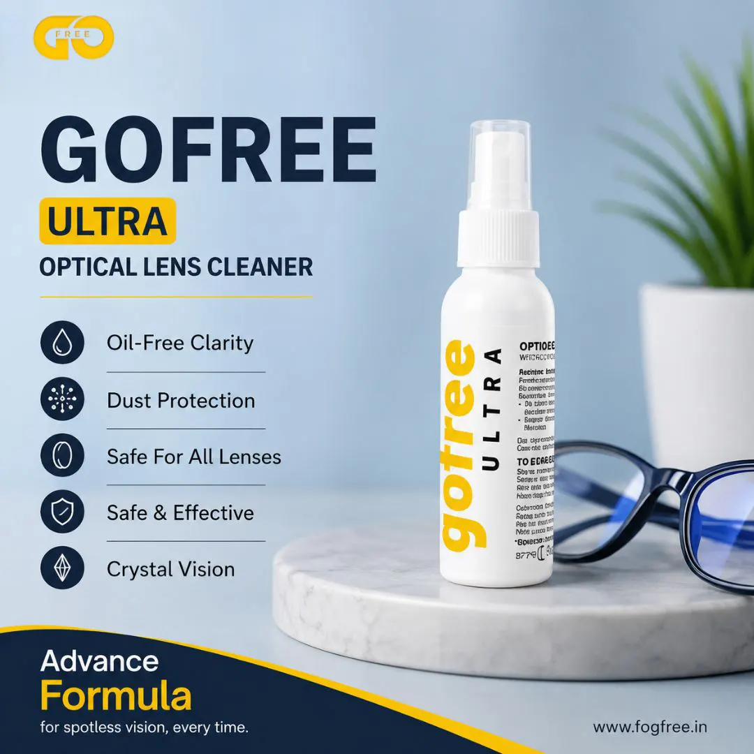 Eye Glass Cleaner in India – Keep Your Lenses Crystal Clear with Gofree Ultra Cleaning Solution