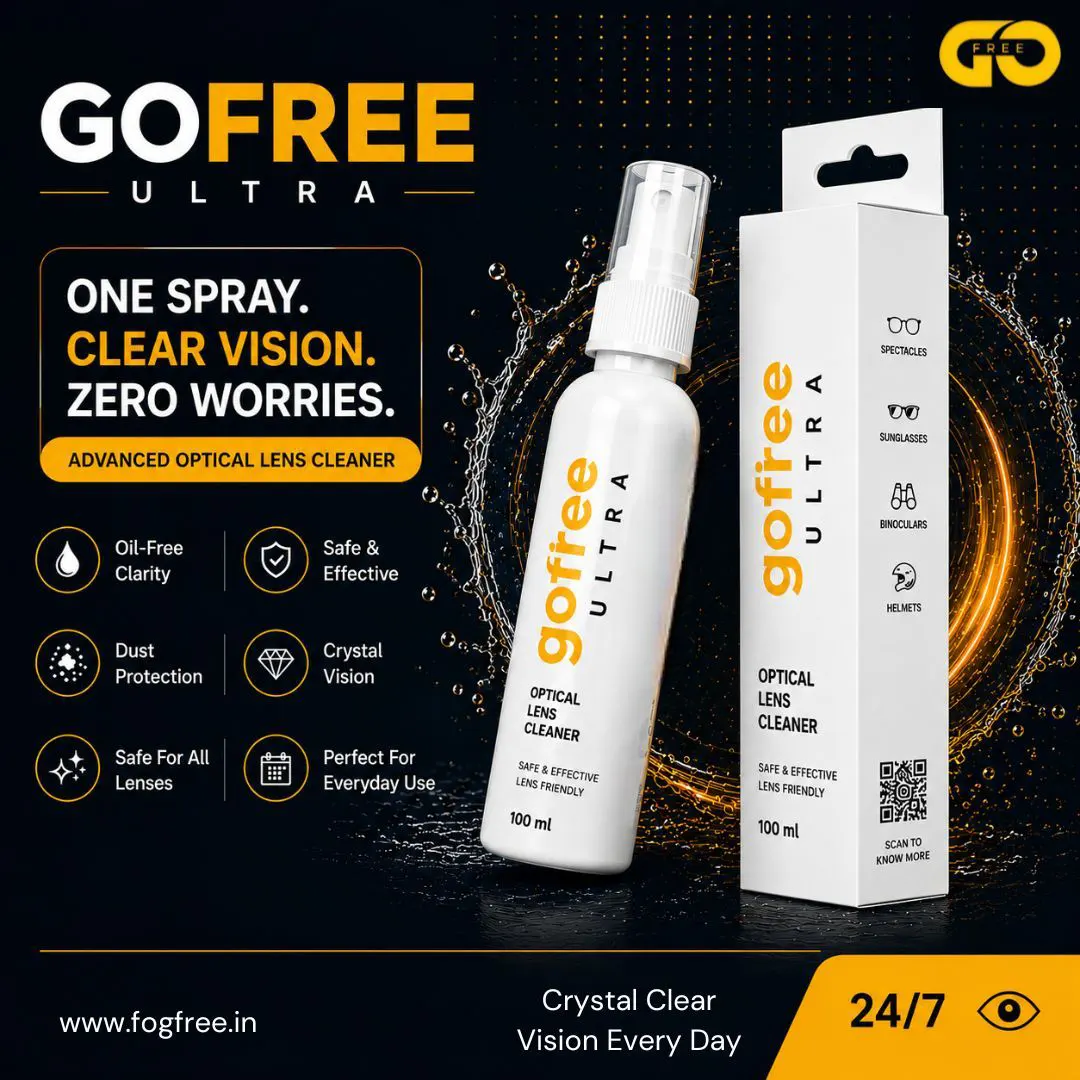 Best Glasses Cleaning Solution in India – Keep Your Lenses Crystal Clear with Gofree Ultra Cleaning Solution
