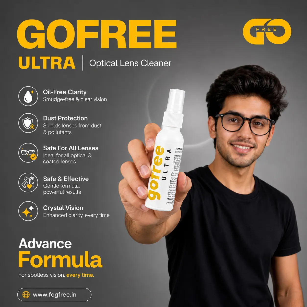 Best Eyeglass Cleaner Spray in India | Gofree Ultra